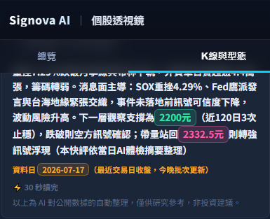 個股透視鏡 操作範例截圖
